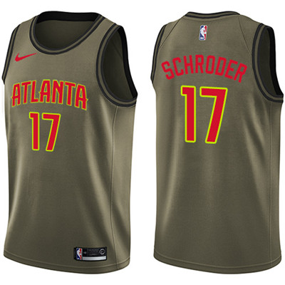 Nike Hawks #17 Dennis Schroder Green Salute to Service Youth NBA Swingman Jersey