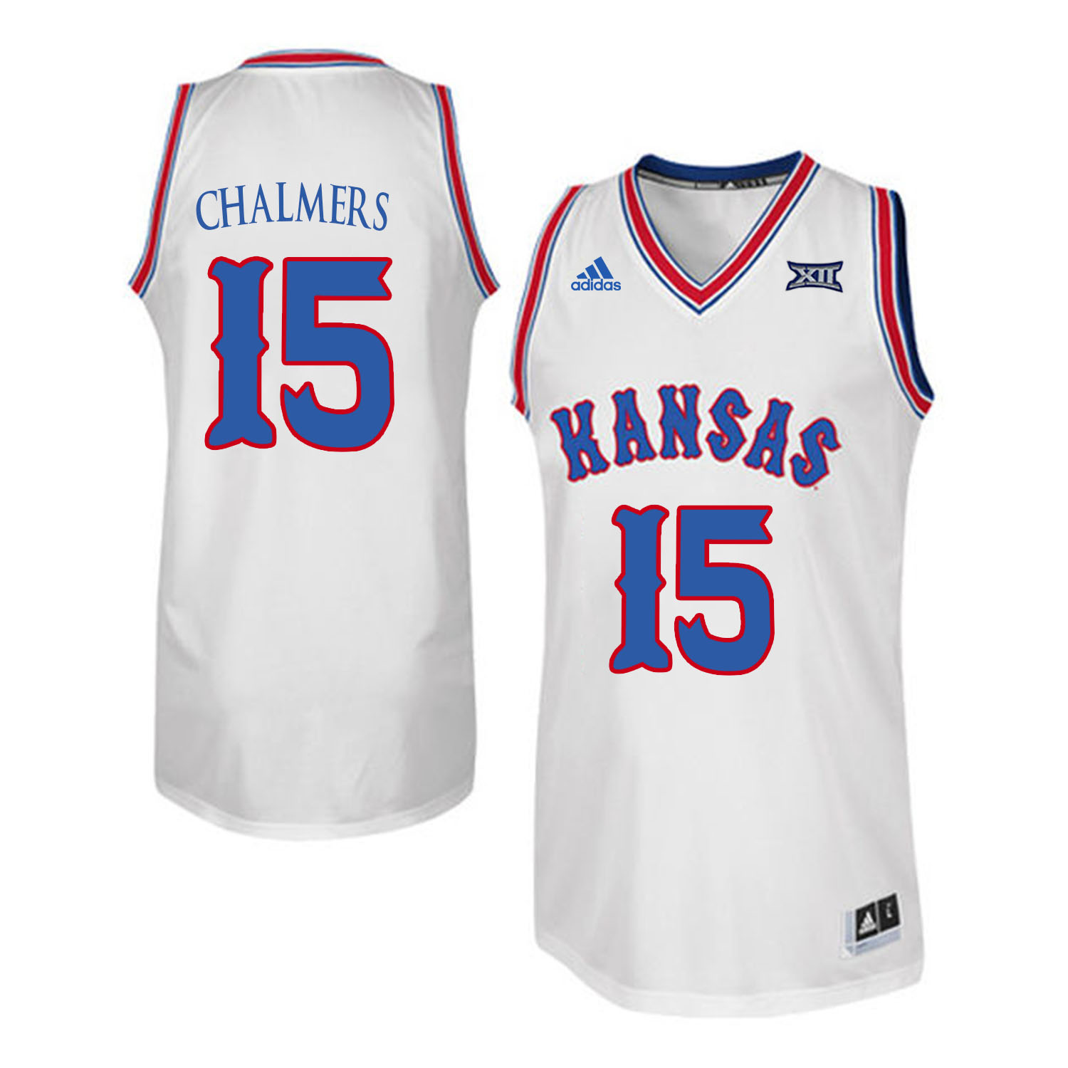 Kansas Jayhawks #15 Mario Chalmers White Throwback College Basketball Jersey Kansas Jayhawks #15 Mario Chalmers White Throwback College Basketball Jersey