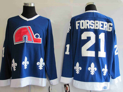 NHL Jerseys Quebec Nordiques 21# FORSBERG blue NHL Jerseys Quebec Nordiques 21# FORSBERG blue