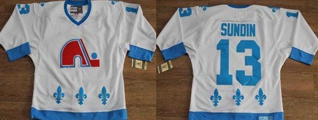 NHL Quebec Nordiques #13 SUNDIN White Jersey