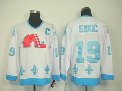 Quebec Nordiques 19 JOE SAKIC WHITE CCM Jerseys