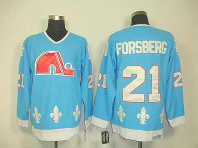 Quebec Nordiques 21 PETER FORSBERG LT blue CCM Jerseys