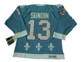 NHL jerseys Quebec Nordiques 13 SUNDIN lighte blue