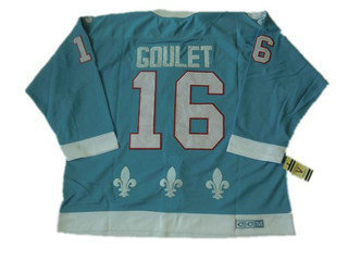 NHL jerseys Quebec Nordiques 16 GOULET lighte blue