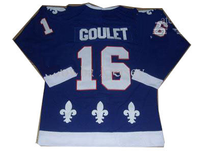 Quebec Nordiques #16 Michel Goulet Blue CCM Ice Jersey