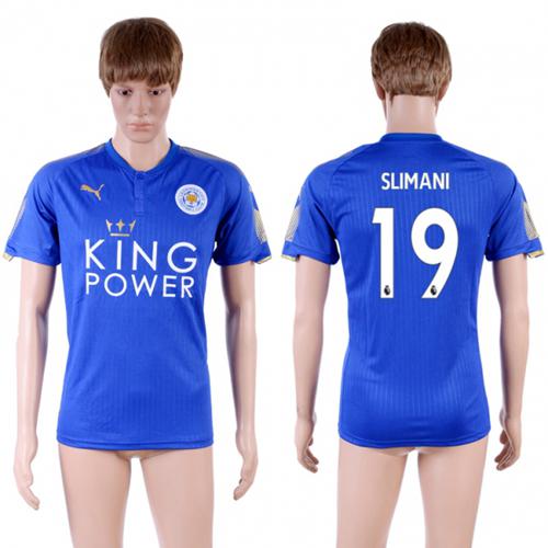 Leicester City #19 Slimani Home Soccer Country Jersey Leicester City #19 Slimani Home Soccer Country Jersey