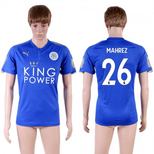 Leicester City #26 Mahrez Home Soccer Country Jersey Leicester City #26 Mahrez Home Soccer Country Jersey