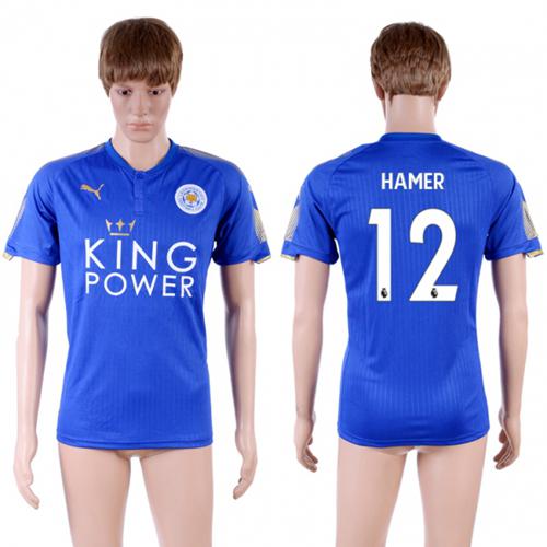 Leicester City #12 Hamer Home Soccer Country Jersey Leicester City #12 Hamer Home Soccer Country Jersey