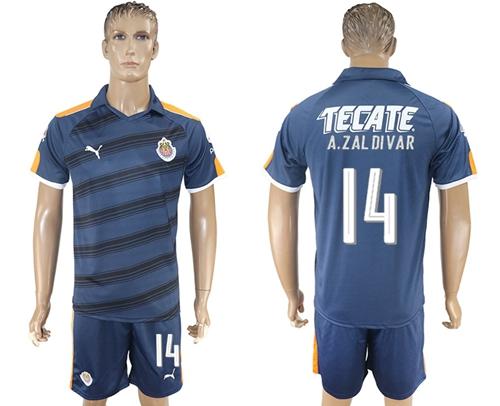 Guadalajara #14 A.Zaldivar Away Soccer Club Jersey