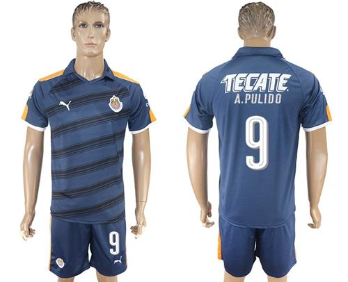 Guadalajara #9 A.Pulido Away Soccer Club Jersey
