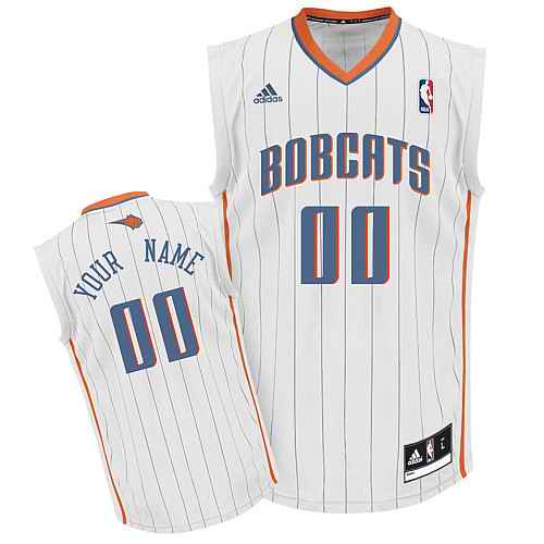 Charlotte Bobcats Custom White Adidas Home Jersey