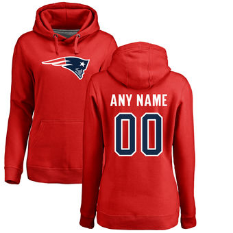 Women's New England Patriots Pro Line Red Personalized Name & Number Logo Pullover Hoodie Women's New England Patriots Pro Line Red Personalized Name & Number Logo Pullover Hoodie