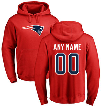 Men's New England Patriots Pro Line Red Personalized Name & Number Logo Pullover Hoodie Men's New England Patriots Pro Line Red Personalized Name & Number Logo Pullover Hoodie