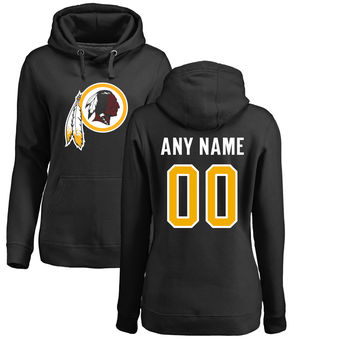 Women's Washington Redskins Pro Line Black Personalized Name & Number Logo Pullover Hoodie Women's Washington Redskins Pro Line Black Personalized Name & Number Logo Pullover Hoodie