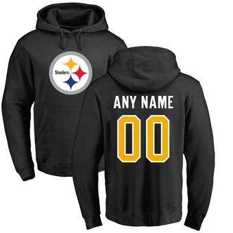 Men's Pittsburgh Steelers Pro Line Black Any Name & Number Logo Personalized Pullover Hoodie Men's Pittsburgh Steelers Pro Line Black Any Name & Number Logo Personalized Pullover Hoodie