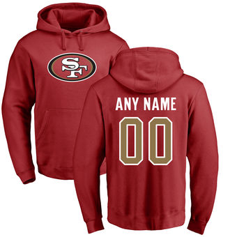 Men's San Francisco 49ers Pro Line Red Any Name & Number Logo Personalized Pullover Hoodie Men's San Francisco 49ers Pro Line Red Any Name & Number Logo Personalized Pullover Hoodie