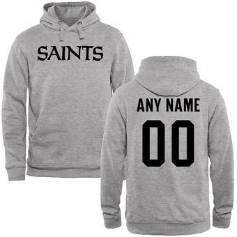 New Orleans Saints Steel Custom Name & Number Wordmark Pullover Hoodie New Orleans Saints Steel Custom Name & Number Wordmark Pullover Hoodie