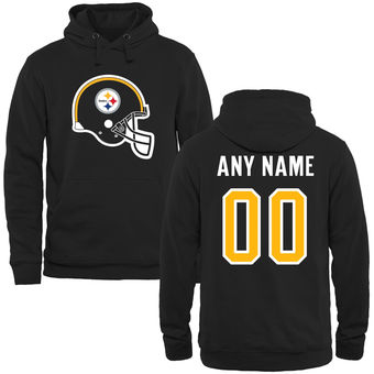 Pittsburgh Steelers Black Custom Name & Number Helmet Pullover Hoodie Pittsburgh Steelers Black Custom Name & Number Helmet Pullover Hoodie