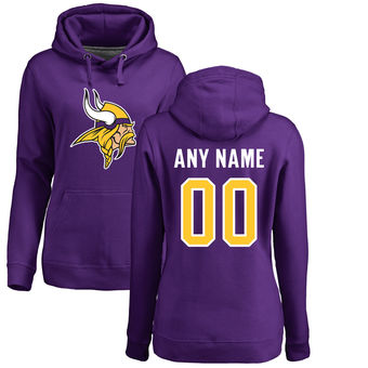 Women's Minnesota Vikings Pro Line Purple Any Name & Number Logo Personalized Pullover Hoodie Women's Minnesota Vikings Pro Line Purple Any Name & Number Logo Personalized Pullover Hoodie
