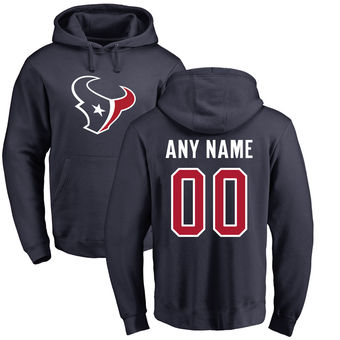 Men's Houston Texans Pro Line Navy Any Name & Number Logo Personalized Pullover Hoodie Men's Houston Texans Pro Line Navy Any Name & Number Logo Personalized Pullover Hoodie