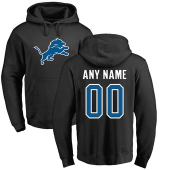 Men's Detroit Lions Pro Line Black Any Name & Number Logo Personalized Pullover Hoodie Men's Detroit Lions Pro Line Black Any Name & Number Logo Personalized Pullover Hoodie