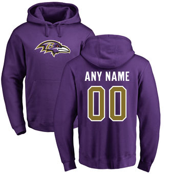 Men's Baltimore Ravens Pro Line Purple Any Name & Number Logo Personalized Pullover Hoodie Men's Baltimore Ravens Pro Line Purple Any Name & Number Logo Personalized Pullover Hoodie