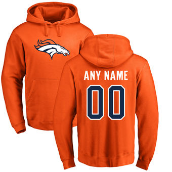 Men's Denver Broncos Pro Line Orange Any Name & Number Logo Personalized Pullover Hoodie Men's Denver Broncos Pro Line Orange Any Name & Number Logo Personalized Pullover Hoodie