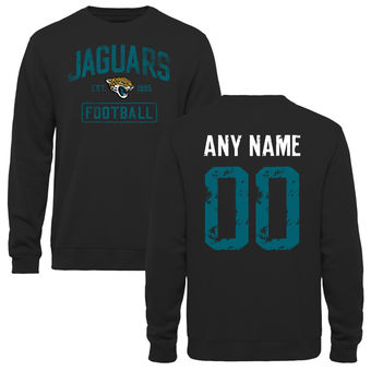 Men's Black Jacksonville Jaguars Distressed Custom Name & Number Pullover Sweatshirt Men's Black Jacksonville Jaguars Distressed Custom Name & Number Pullover Sweatshirt