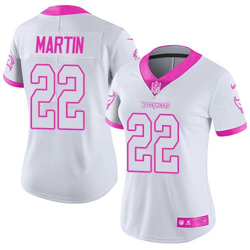 Nike Buccaneers #22 Doug Martin White Pink Women's Stitched NFL Limited Rush Fashion Jersey Nike Buccaneers #22 Doug Martin White Pink Women's Stitched NFL Limited Rush Fashion Jersey