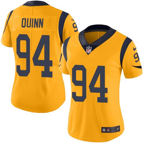 Nike Rams #94 Robert Quinn Gold Women's Stitched NFL Limited Rush Jersey Nike Rams #94 Robert Quinn Gold Women's Stitched NFL Limited Rush Jersey