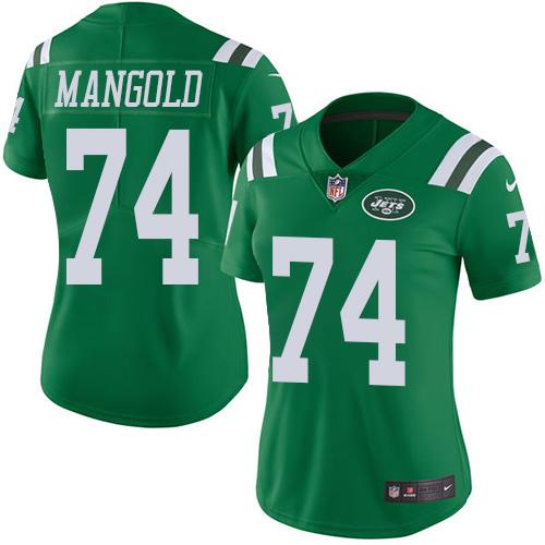 Nike Jets #74 Nick Mangold Green Women's Stitched NFL Limited Rush Jersey Nike Jets #74 Nick Mangold Green Women's Stitched NFL Limited Rush Jersey