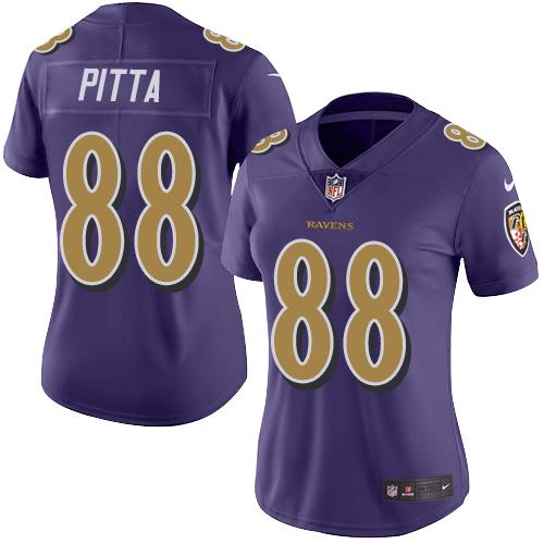 Nike Ravens #88 Dennis Pitta Purple Women's Stitched NFL Limited Rush Jersey Nike Ravens #88 Dennis Pitta Purple Women's Stitched NFL Limited Rush Jersey
