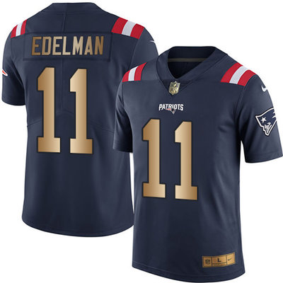Nike Patriots #11 Julian Edelman Navy Blue Men's Stitched NFL Limited Gold Rush Jersey Nike Patriots #11 Julian Edelman Navy Blue Men's Stitched NFL Limited Gold Rush Jersey