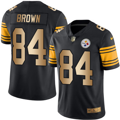 Nike Steelers #84 Antonio Brown Black Men's Stitched NFL Limited Gold Rush Jersey Nike Steelers #84 Antonio Brown Black Men's Stitched NFL Limited Gold Rush Jersey