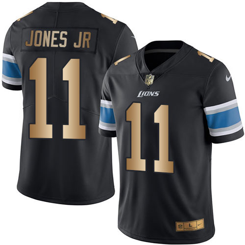 Nike Lions #11 Marvin Jones Jr Black Men's Stitched NFL Limited Gold Rush Jersey Nike Lions #11 Marvin Jones Jr Black Men's Stitched NFL Limited Gold Rush Jersey