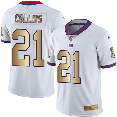 Nike Giants #21 Landon Collins White Men's Stitched NFL Limited Gold Rush Jersey Nike Giants #21 Landon Collins White Men's Stitched NFL Limited Gold Rush Jersey