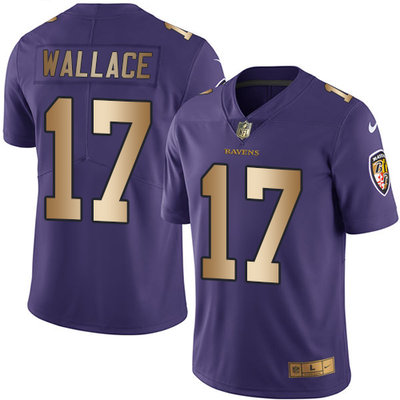 Nike Ravens #17 Mike Wallace Purple Men's Stitched NFL Limited Gold Rush Jersey Nike Ravens #17 Mike Wallace Purple Men's Stitched NFL Limited Gold Rush Jersey