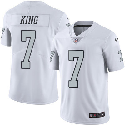Nike Raiders #7 Marquette King White Men's Stitched NFL Limited Rush Jersey Nike Raiders #7 Marquette King White Men's Stitched NFL Limited Rush Jersey