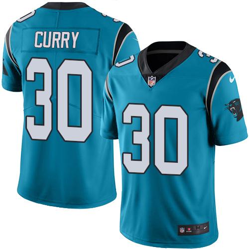 Nike Panthers #30 Stephen Curry Blue Men's Stitched NFL Limited Rush Jersey Nike Panthers #30 Stephen Curry Blue Men's Stitched NFL Limited Rush Jersey