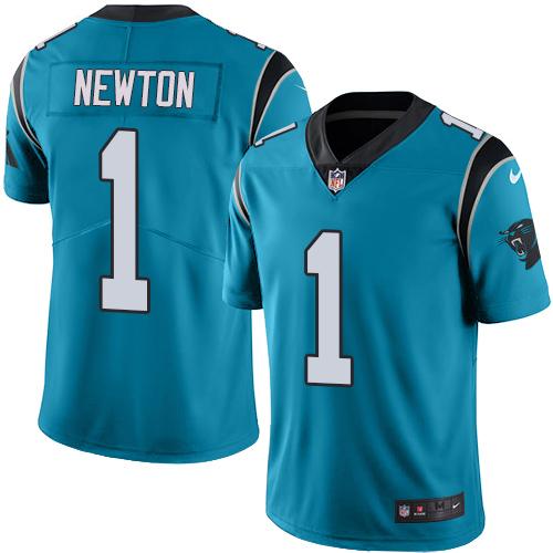 Nike Panthers #1 Cam Newton Blue Men's Stitched NFL Limited Rush Jersey Nike Panthers #1 Cam Newton Blue Men's Stitched NFL Limited Rush Jersey