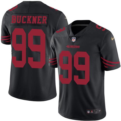Nike 49ers #99 DeForest Buckner Black Men's Stitched NFL Limited Rush Jersey Nike 49ers #99 DeForest Buckner Black Men's Stitched NFL Limited Rush Jersey