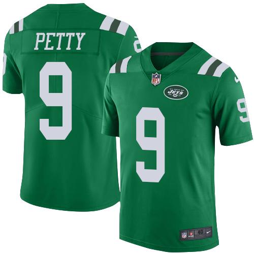 Nike Jets #9 Bryce Petty Green Men's Stitched NFL Elite Rush Jersey Nike Jets #9 Bryce Petty Green Men's Stitched NFL Elite Rush Jersey