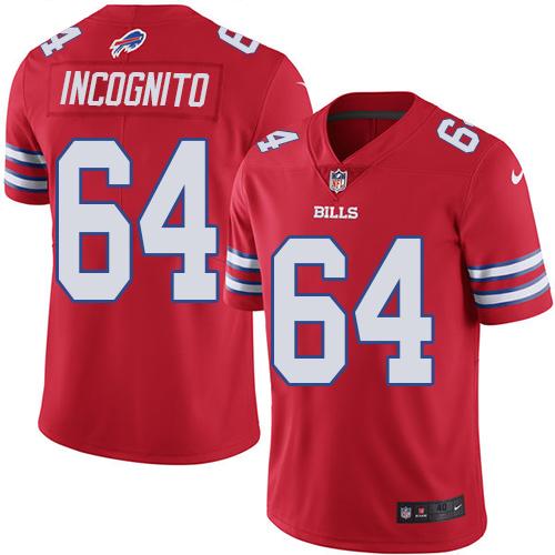 Nike Bills #64 Richie Incognito Red Men's Stitched NFL Elite Rush Jersey Nike Bills #64 Richie Incognito Red Men's Stitched NFL Elite Rush Jersey