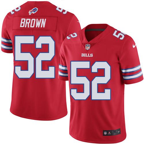 Nike Bills #52 Preston Brown Red Men's Stitched NFL Elite Rush Jersey Nike Bills #52 Preston Brown Red Men's Stitched NFL Elite Rush Jersey
