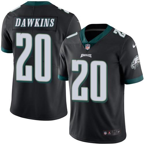 Nike Eagles #20 Brian Dawkins Black Men's Stitched NFL Limited Rush Jersey Nike Eagles #20 Brian Dawkins Black Men's Stitched NFL Limited Rush Jersey