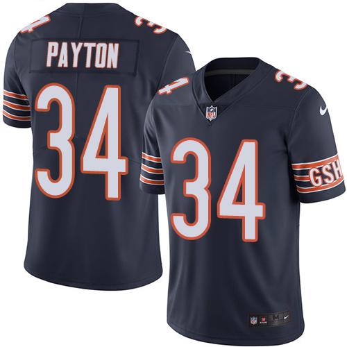 Nike Bears #34 Walter Payton Navy Blue Men's Stitched NFL Limited Rush Jersey Nike Bears #34 Walter Payton Navy Blue Men's Stitched NFL Limited Rush Jersey