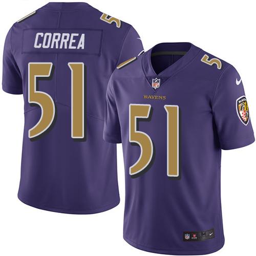 Nike Ravens #51 Kamalei Correa Purple Men's Stitched NFL Limited Rush Jersey Nike Ravens #51 Kamalei Correa Purple Men's Stitched NFL Limited Rush Jersey