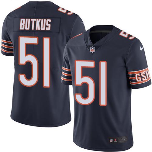 Nike Bears #51 Dick Butkus Navy Blue Men's Stitched NFL Limited Rush Jersey Nike Bears #51 Dick Butkus Navy Blue Men's Stitched NFL Limited Rush Jersey
