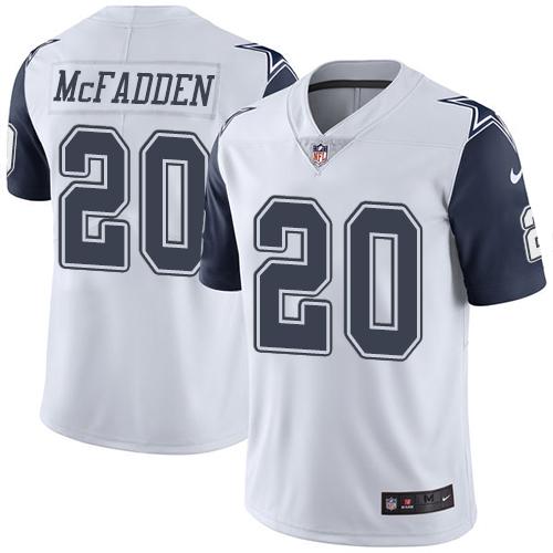 Nike Cowboys #20 Darren McFadden White Men's Stitched NFL Limited Rush Jersey Nike Cowboys #20 Darren McFadden White Men's Stitched NFL Limited Rush Jersey