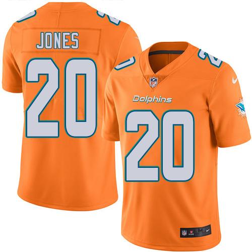 Nike Dolphins #20 Reshad Jones Orange Men's Stitched NFL Limited Rush Jersey Nike Dolphins #20 Reshad Jones Orange Men's Stitched NFL Limited Rush Jersey